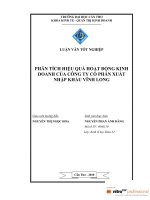 phân tích hiệu quả hoạt động kinh doanh của công ty cổ phần xuất nhập khẩu vĩnh long