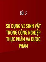sử dụng vsv trong công nghiệp thực phẩm và dược phẩm