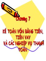 kế toán vốn bằng tiền tiền vay và các nghiệp vụ thanh toán
