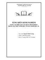 SKKN: Nâng cao hiệu quả sử dụng thí nghiệm trong dạy học Sinh học tế bào (Sinh học 10)