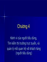 chương 4 hành vi của người tiêu dùng, tìm kiếm thị trường trực tuyến, và quản lý mối quan hệ với khách hàng (người tiêu dùng)