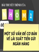 đề tài một số vấn đề cơ bản về lãi suất tiền gửi ngân hàng