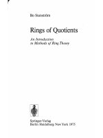 Ring of quotients  introduction to methods of ring theory  bo stenstrom