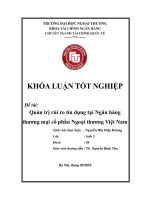 Khóa luận tốt nghiệp: Quản trị rủi ro tín dụng tại ngân hàng thương mại cổ phần ngoại thương Việt Nam