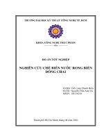 LUẬN VĂN CÔNG NGHỆ THỰC PHẨM NGHIÊN CỨU CHẾ BIẾN NƯỚC RONG BIỂN ĐÓNG CHAI