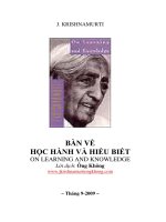 Bàn về học hành và hiểu biết