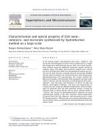 characterization and optical property of zno nano-,