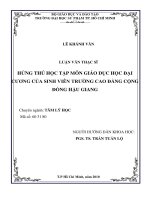 hứng thú học tập môn giáo dục học đại cương của sinh viên trường cao đẳng cộng đồng hậu giang