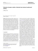 molecular dynamics studies of ultrafast laser induced nonthermal melting