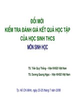 Đổi mới kiểm tra đánh giá kết quả học tập của học sinh môn sinh học trường trung học cơ sở
