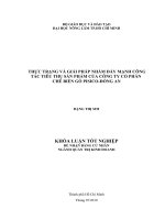 Thực trạng và giải pháp nhằm đẩy mạnh công tác tiêu thụ sản phẩm của công ty chế biến gỗ pisico đồng an