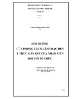Tiểu luận: Ảnh hưởng của phong cách lãnh đạo đến ý thức gắn kết của nhân viên đối với tổ chức