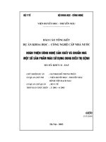 Hoàn thiện công nghệ sản xuất và chuẩn hoá một số sản phẩm máu  sử dụng trong điều trị bệnh