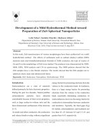 preparation of zns spherical nanoparticles