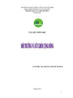 Bài giảng môi trường và sức khỏe cộng đồng: Phần 1 - ThS. Hoàng Thị Mỹ Hương