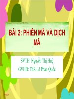 bài 2 phiên mã và dịch mã