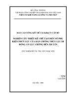 Nghiên cứu thiết kế và chế tạo một số phụ kiện thuỷ lực của giàn chống thuỷ lực di động có lực chống đến 320 tấn
