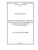Nghiên cứu cơ sở khoa học và thực tiễn phục vụ cho việc quản lý rừng bền vững tại công ty lâm nghiệp đắc tô và vùng tây nguyên