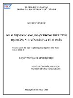 khái niệm khoảng, đoạn trong phép tính đạo hàm, nguyên hàm và tích phân