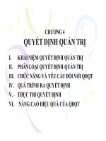 Bài giảng Quản trị học - Chương 4: Quyết định quản trị (2012)