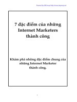 7 đặc điểm của những internet marketing thành công