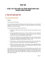 đáp án một số câu về an toàn sinh học