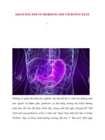 KHÁM PHÁ mới về PROBIOTIC đối với ĐƯỜNG RUỘT