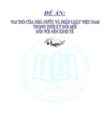 Đề án nghiên cứu các giải pháp và vai trò của nhà nước và pháp luật Việt Nam trong thời kỳ đổi mới đối với nền kinh tế