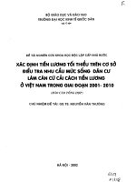 Xác định tiền lương tối thiểu trên cơ sở điều tra nhu cầu mức sống dân cư làm căn cứ cải cách tiền lương ở việt nam trong giai đoạn 2001 - 2010