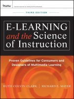 e-learning and the science of instruction proven guidelines for consumers and designers of multimedia learning, third edition