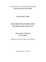 điều khiển trượt thích nghi hệ thống động phi tuyến