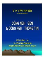 Bài giảng công nghệ gen và công nghệ thông tin   GS TS lê đình lương