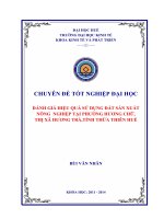  ĐÁNH GIÁ HIỆU QUẢ KINH tế sử DỤNG đất sản XUẤT NÔNG NGHIỆP ở PHƯỜNG HƯƠNG CHỮ, TX HƯƠNG TRÀ TỈNH THỪA THIÊN HUẾ