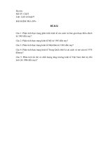Bài kiểm tra môn lịch sử kinh tế quốc dân
