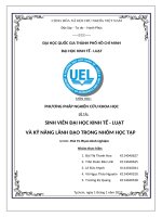 SINH VIÊN ĐẠI HỌC KINH TẾ - LUẬT VÀ KỸ NĂNG LÃNH ĐẠO TRONG NHÓM HỌC TẬP