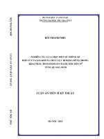 Luận án  nghiên cứu lựa chọn một số thông số của giá khung thủy lực di động dùng trong khai thác than hầm lò có góc dốc đến 25 độ vùng quảng ninh