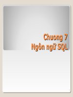 Chương 7 Ngôn ngữ SQL