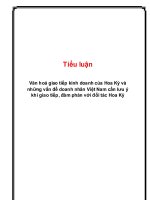 tiểu luận văn hoá giao tiếp kinh doanh của hoa kỳ và những vấn đề doanh nhân việt nam cần lưu ý khi giao tiếp, đàm phán với đối tác hoa kỳ