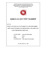 Nâng cao năng lực xuất khẩu của doanh nghiệp việt nam xuất khẩu sản phẩm nông, lâm, thủy sản sang thị trường nhật bản