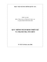 quy trình thẩm định thiết kế và thanh tra tổ chức