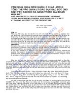 VẬN DỤNG QUAN điểm QUẢN lý CHẤT LƯỢNG TỔNG THỂ vào QUẢN lý GIÁO dục đạo đức CHO SINH VIÊN đại học đà NẴNG TRONG GIAI đoạn HIỆN NAY