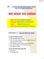 Bài giảng mô hình tài chính chương 1   ths  nguyễn lê hồng vỹ