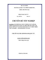 Giải pháp hạn chế và phòng ngừa rủi ro trong thanh toán quốc tế theo phương thức tín dụng chứng từ tại Ngân hàng Đầu tư và Phát triển Việt Nam BIDV – Chi nhánh Bắc Sài Gòn.