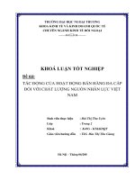 tác động của hoạt động bán hàng đa cấp đối với chất lượng nguồn nhân lực việt nam