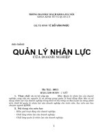 quản lý nhân lực của doanh nghiệp