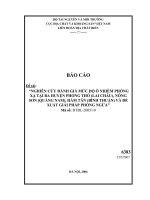nghiên cứu đánh giá mức độ ô nhiễm phóng xạ tại ba huyện phong thổ (lai châu), nông sơn (quảng nam), hàm tân (bình thuận) và đề xuất biện pháp phòng ngừa