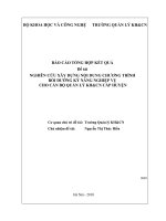 Nghiên cứu xây dựng nội dung chương trình bồi dưỡng kỹ năng nghiệp vụ cho cán bộ quản lý khoa học và công nghệ cấp huyện
