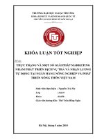 Thực trạng và một số giải pháp marketing nhằm phát triển dịch nhận trả lương tự động tại ngân hàng nông nghiệp và phát triển nông thôn Việt Nam