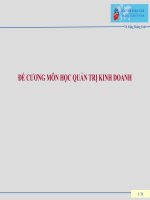 ĐỀ CƯƠNG MÔN HỌC QUẢN TRỊ KINH DOANH