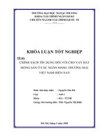 Khóa luận tốt nghiệp: Chính sách tín dụng đối với cho vay bất động sản ở các ngân hàng thương mại Việt Nam hiện nay